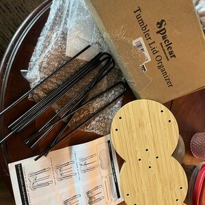 Speclear Tumbler Lid Organizer with Bamboo Base
